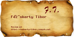 Fáskerty Tibor névjegykártya